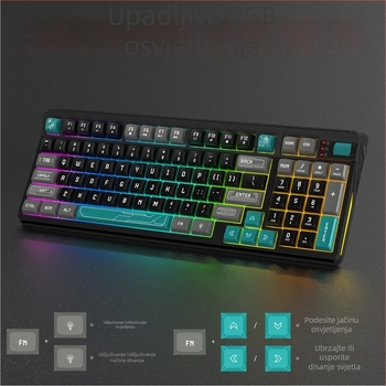 SOREX Gaming tipkovnica, žična, RGB pozadinsko osvjetljenje, 98+ tipki, s podrškom za dlan