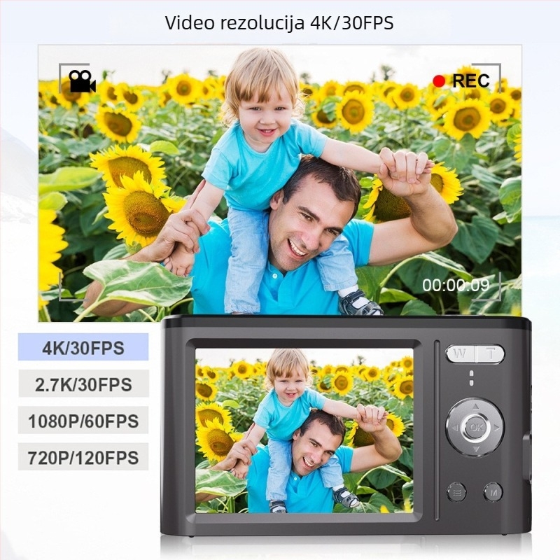 Digitalni fotoaparat s CMOS senzorom 8 MP, 18× digitalni zum, maksimalna rezolucija 9200×6900, 2,8 inčni HD LCD, USB 3.0