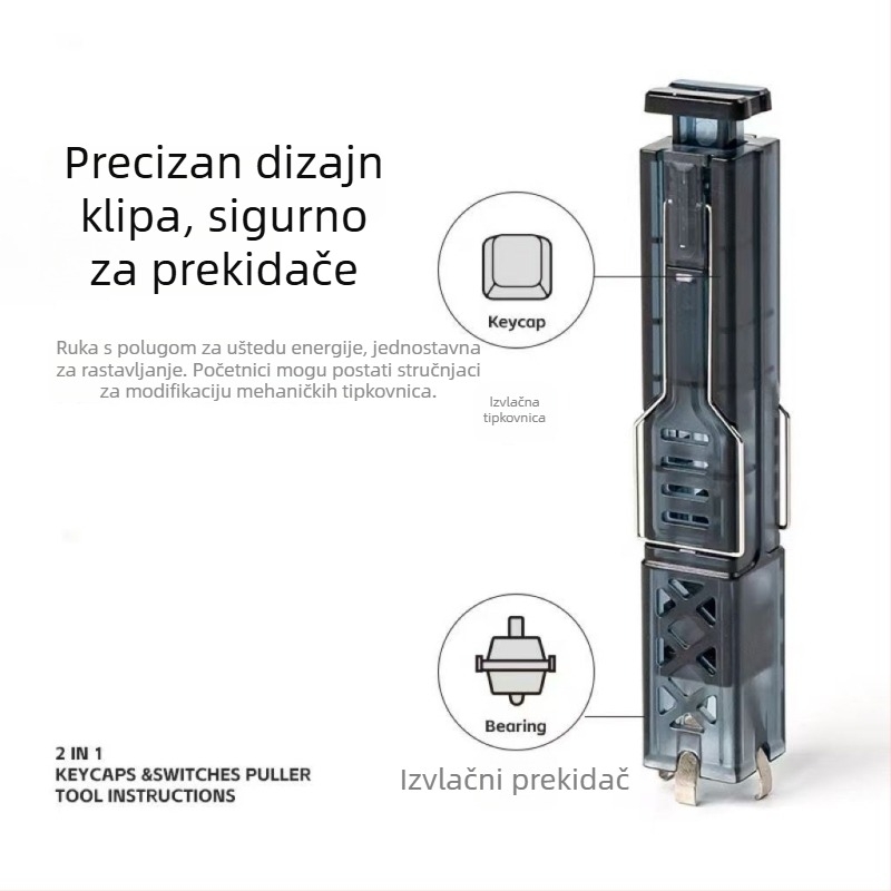 Dvostruki alat za vađenje osovina i tipki za čišćenje mehaničke tipkovnice