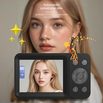 Selfie digitalna kamera 80MP CMOS, 5K video, 18x optički zum, prijenosni dualni zaslon, ručni način rada