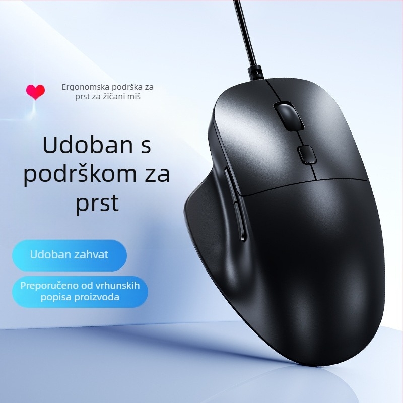 Tafiq Žičani USB miš, 1600 DPI, 4 tipke, optički senzor, ergonomski za stolno računalo