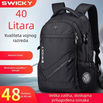 Poslovni ruksak s velikom kapacitom, vodootporan, protiv krađe, prozračan — Zakrivljeni remen (Kapacitet: 36–55 L; Materijal: Poliester; Značajke: Prozračan, Vodootporan, Protiv krađe)