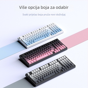 Gaming mehanička tipkovnica sa zelenim prekidačima, više od 98 tipki, žičana USB-C veza, RGB osvjetljenje