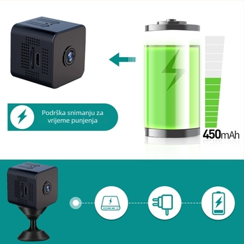 X1 HD kamera s bežičnim Wi‑Fi sustavom nadzora, TF kartica, 1–5 MP, trajanje baterije 1–3 sata, video i fotografije.