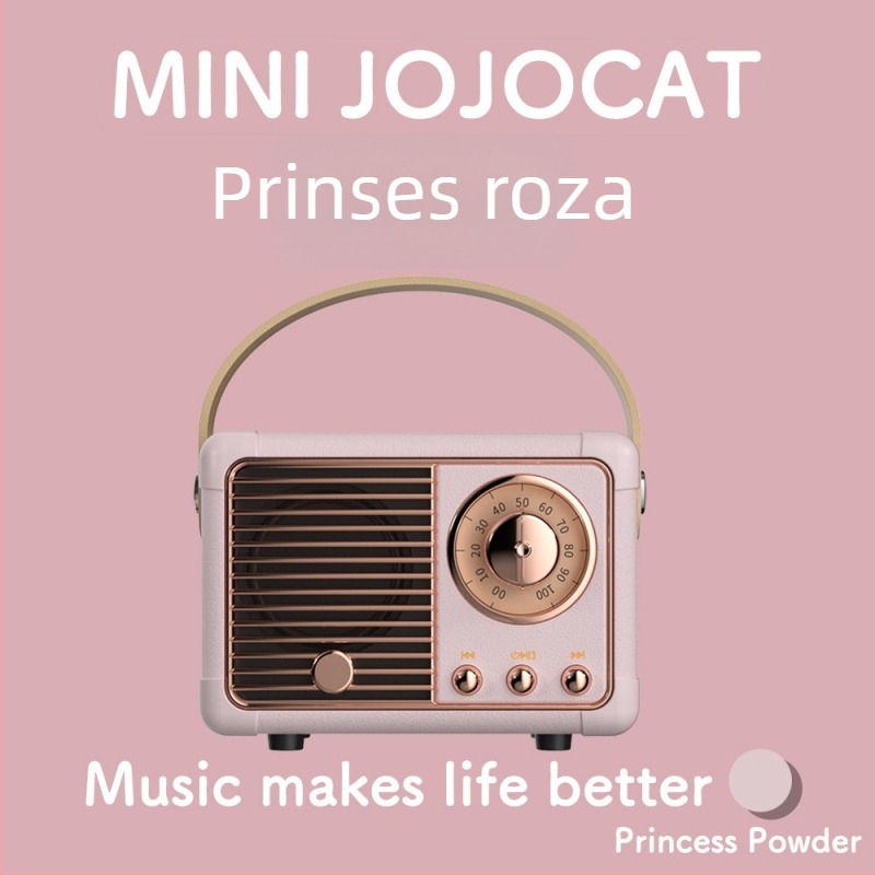 Retro Bluetooth zvučnik sa subwooferom, Bluetooth 5.0, IPX7 vodootporan, Izlazna snaga 3W, Frekvencijski raspon 100Hz–20kHz, SNR ≥70dB