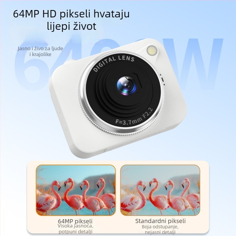 Selfie kamera s CMOS senzorom od 8 MP, 8x optički zum, rotirajući LCD, elektronička stabilizacija slike, prioritet lica
