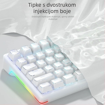 Mehanička tipkovnica s Cross-axis prekidačima | Prozirni gravirani PC keycaps, komplet od 136 tipki, žičano povezivanje, vodootpornost