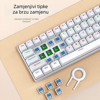 T-wolf T60 mehanička tipkovnica, 61 tipki, USB žičano povezivanje, RGB osvjetljenje, podrška za prilagodbu