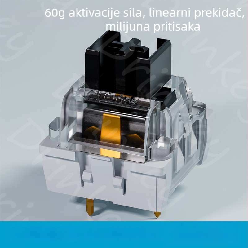 Točni mehanički prekidači za tipkovnicu – trojpinski, hot-swappable, otporni na prašinu, linearni osovinski, RGB pozadinsko osvjetljenje