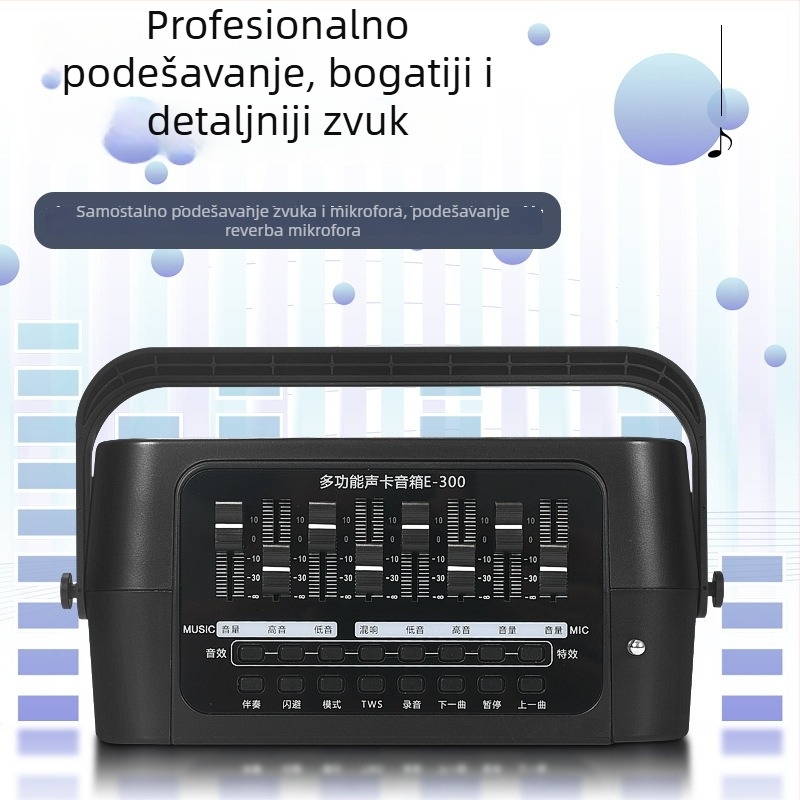 Vanjski Bluetooth zvučnik, prenosni, 60W, Bluetooth 5.0, ugrađena baterija 6000mAh, domet do 15 m, frekvencijski raspon 80 Hz–18 kHz