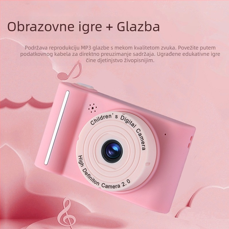 A16 dječja digitalna kamera: 20 MP, 2-inčni zaslon, SD kartica, trajanje baterije 12 sati