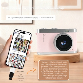 Dječja kamera s dvostrukim fotoaparatom, model Y03s, 1–5 MP, TF kartica, trajanje baterije 3–5 sati, snimanje videa, fotografiranje, filtr, ispis fotografija
