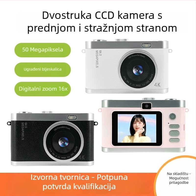 Dječja kamera s dvostrukim fotoaparatom, model Y03s, 1–5 MP, TF kartica, trajanje baterije 3–5 sati, snimanje videa, fotografiranje, filtr, ispis fotografija