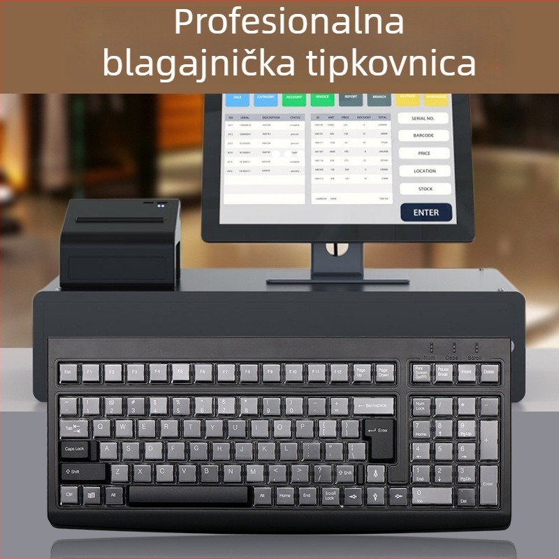Kablirana tipkovnica za blagajnu, chedian KB-SY101, 101 tipki, vodootporna