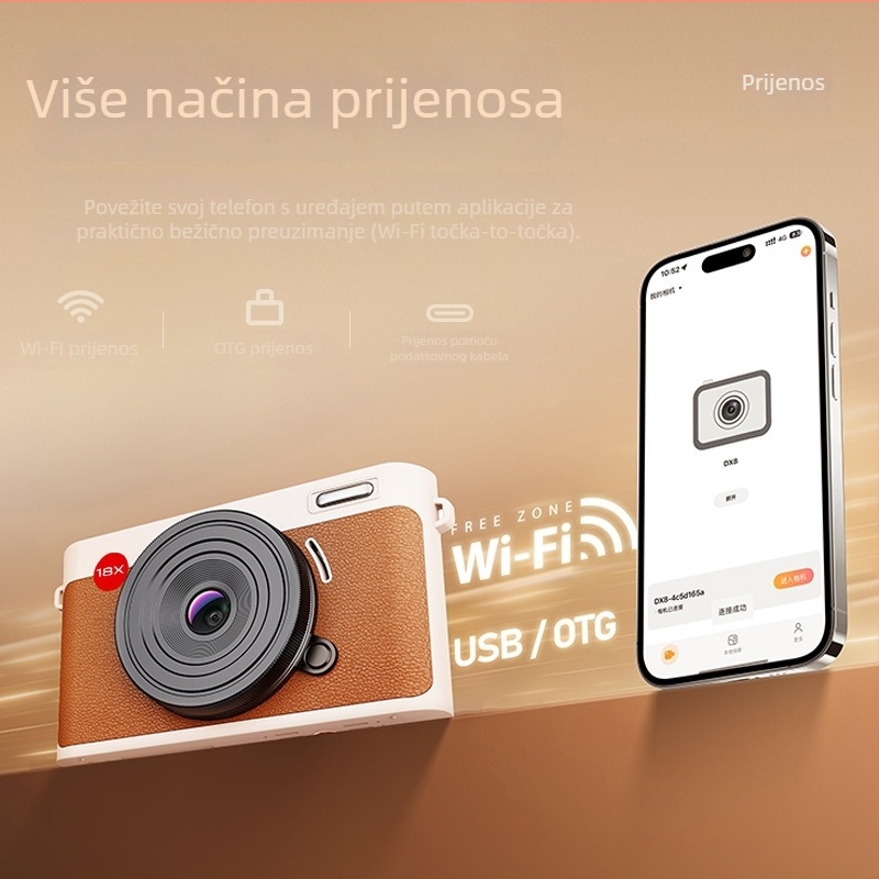 DX8 digitalna kamera s dodirnim zaslonom, CMOS senzor, 24 MP, periskop širokokutni objektiv, Wi-Fi
