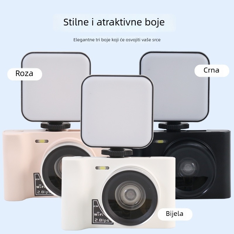 DC16 Digitalni fotoaparat sa širokokutnim periskopskim objektivom, CMOS senzor 1/2.5 inča, 24MP+, 16x digitalni zoom, vanjsko svjetlo za osvjetljenje
