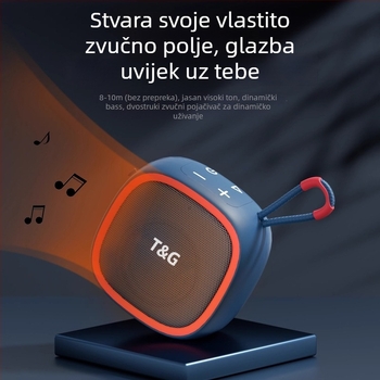 Mini Bluetooth zvučnik s utorom za karticu, Bluetooth 5.0, IPX7 vodootporan, ugrađena baterija 500–800 mAh, frekvencijski odziv 100 Hz–20 kHz, SNR ≥70 dB