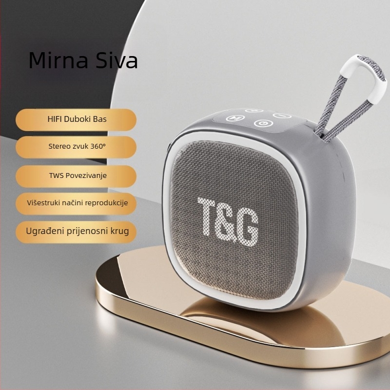 Mini Bluetooth zvučnik s utorom za karticu, Bluetooth 5.0, IPX7 vodootporan, ugrađena baterija 500–800 mAh, frekvencijski odziv 100 Hz–20 kHz, SNR ≥70 dB