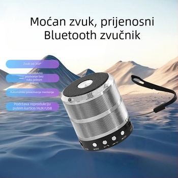 WS-887 Prijenosni Bluetooth zvučnik s ugrađenom baterijom, snažan bas, 5 W, domet 10 m
