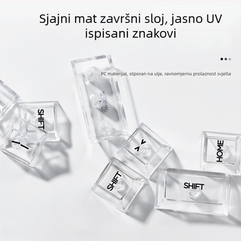 132-tipke kapice za mehaničku tipkovnicu, potpuno prozirne, DIY prilagodba, PC plast, bočna gravura