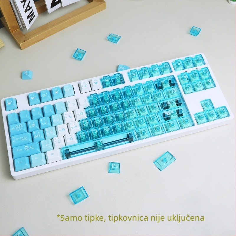 PBT keycaps Cherry profil za mehaničku tipkovnicu, dye-sublimation na PC, 150 tipki, podrška prilagodbi