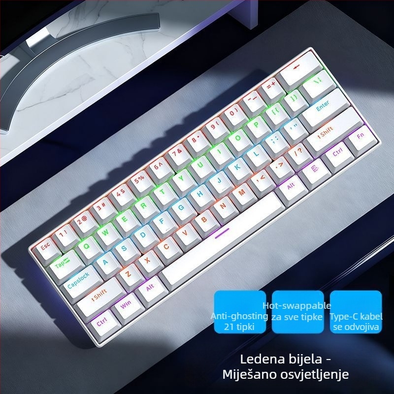 Žično mehanička numerička tipkovnica za Asus Tianxuan 6Pro prijenosno računalo, s bezosi prekidačima, miješanim pozadinskim osvjetljenjem, plastično kućište
