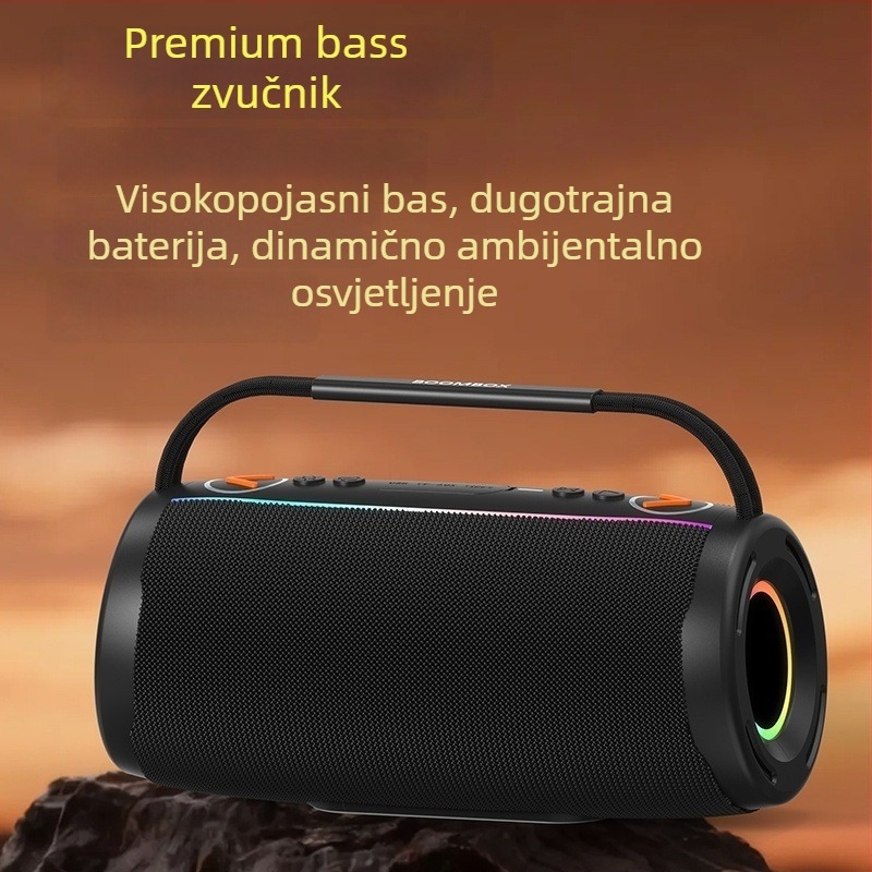 Prenosni Bluetooth zvučnik s IPX5, 8W izlaz, ugrađena baterija 2000–4000 mAh, Bluetooth 5.3, frekvencijski raspon 100 Hz–20 kHz