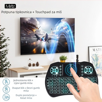 Bluetooth tipkovnica s RGB pozadinskim osvjetljenjem, bežična, 88–98 tipki, povezuje se s dva uređaja, ABS kućište