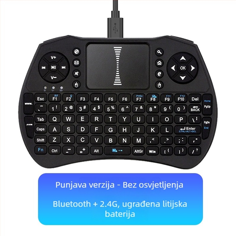 Bluetooth tipkovnica s RGB pozadinskim osvjetljenjem, bežična, 88–98 tipki, povezuje se s dva uređaja, ABS kućište