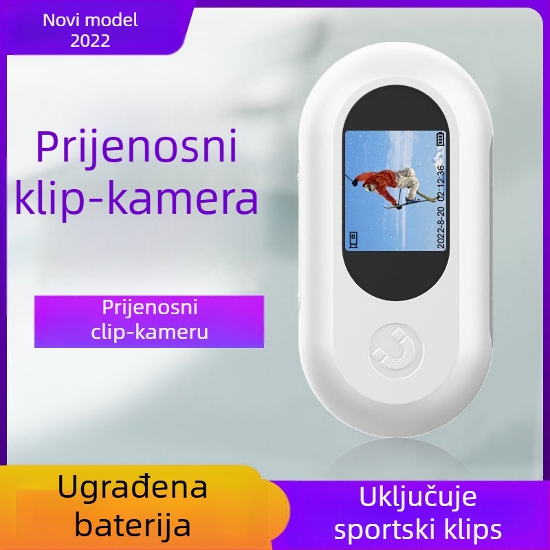 GO2 Mini akcijska kamera s magnetskim držačem — CMOS 8 MP, maksimalna rezolucija 800x600, Wi‑Fi, elektronička stabilizacija, širokokutni objektiv
