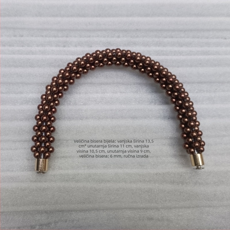 Hiro Mori Odvojiva pletena ručka za torbu, U-oblik, materijal: perle, sezona proljeće 2024, funkcija: olakšanje opterećenja