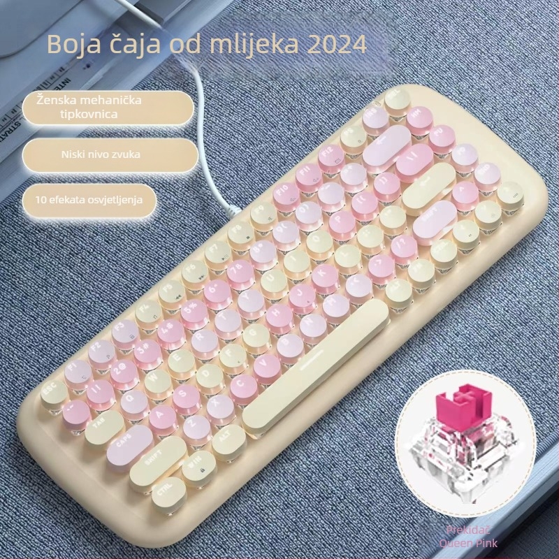 MOFII mehanička tipkovnica, do 87 tipki, žičana, vodootporna, mehanički prekidači, ABS kućište, kabel 1,8 m