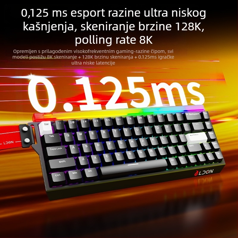 LDON68PRO Mehanička tipkovnica s magnetnim osovinama, 87 tipki, žično, RGB podsvjetljenje