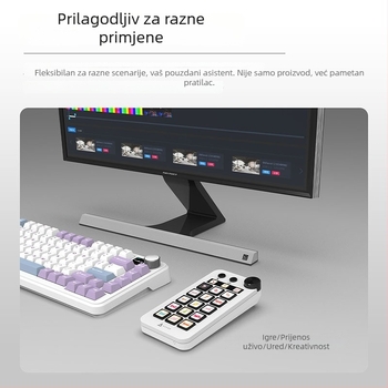 Žična tipkovnica Ajazz N1 s 15 tipki i RGB osvjetljenjem (silikon i ABS materijali; podržava prilagođavanje)