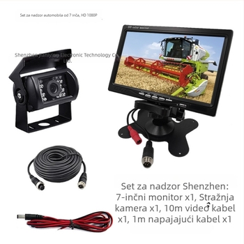 Monitor za vožnju unatrag s kamerom, 1080P TFT zaslon, CVBS ulaz, model JL-YJC-7003-1033-T