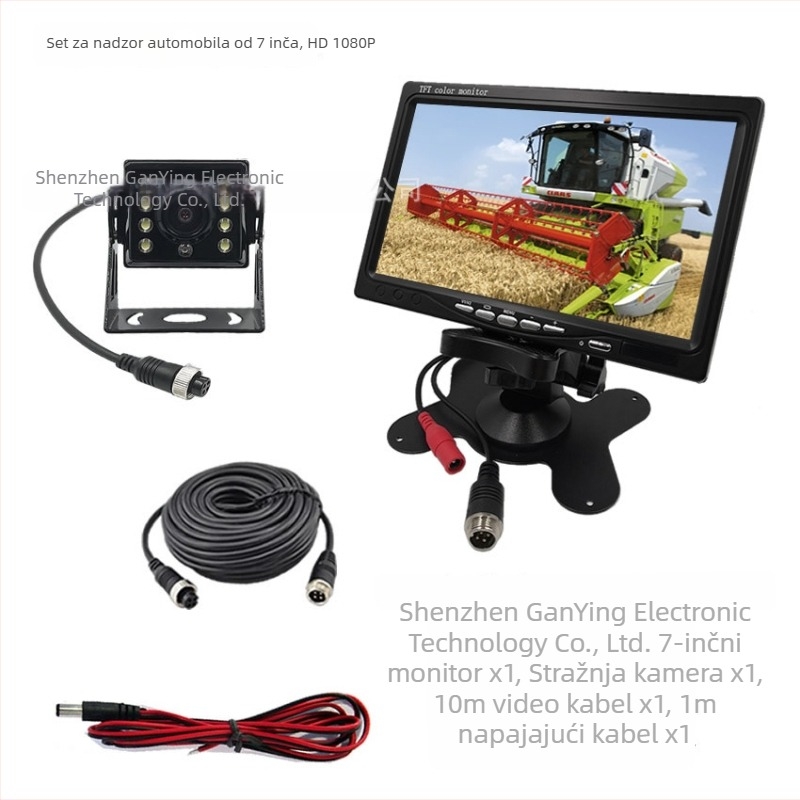 Monitor za vožnju unatrag s kamerom, 1080P TFT zaslon, CVBS ulaz, model JL-YJC-7003-1033-T
