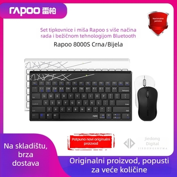 Rapoo 8000GT/8000S bežični set tipkovnice i miša – Bluetooth višenamjenski, 80- / 78-tipkovni, USB sučelja za tipkovnicu i miša, 2400 DPI optički senzor, ergonomski dizajn