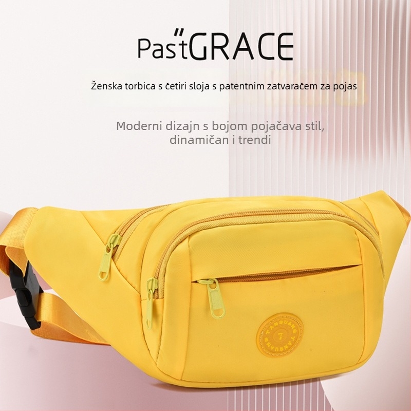 Torba za telefon oko struka, velika kapaciteta, vodootporna, cross-body dizajn, džep za dokumente i unutarnji patch džep (Oxford platna; zatvarač; džep za dokumente; unutarnji patch džep; mezzanin džep)