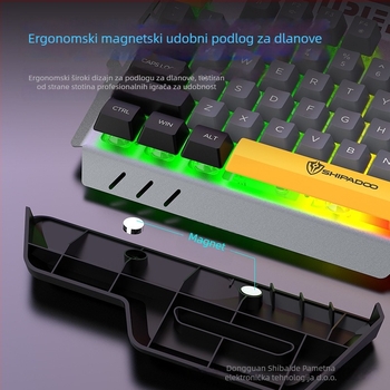 Gaming tipkovnica s 104 tipke, žičana, metalna konstrukcija, višebojno osvjetljenje