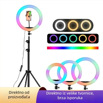 MJ26RGB LED kružno svjetlo za fotografiju, neprekidna regulacija jačine svjetla, veličine 10 inch, 8 inch i 18 inch, za unutarnje snimanje videa.