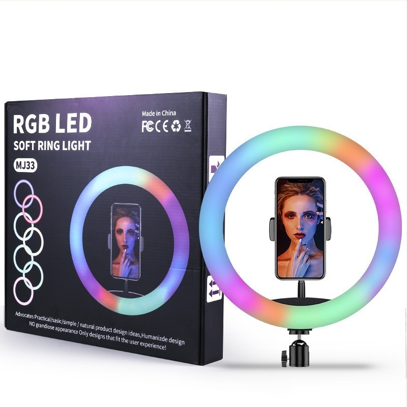 MJ26RGB LED kružno svjetlo za fotografiju, neprekidna regulacija jačine svjetla, veličine 10 inch, 8 inch i 18 inch, za unutarnje snimanje videa.
