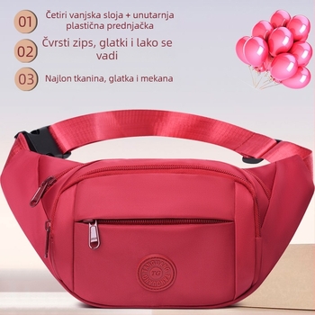 Ženska torbica oko struka preko ramena, velika zapremina, Oxford tkanina, zatvarač, unutarnja džep, podstava Oxford, proljeće 2025, marka Exploring the light