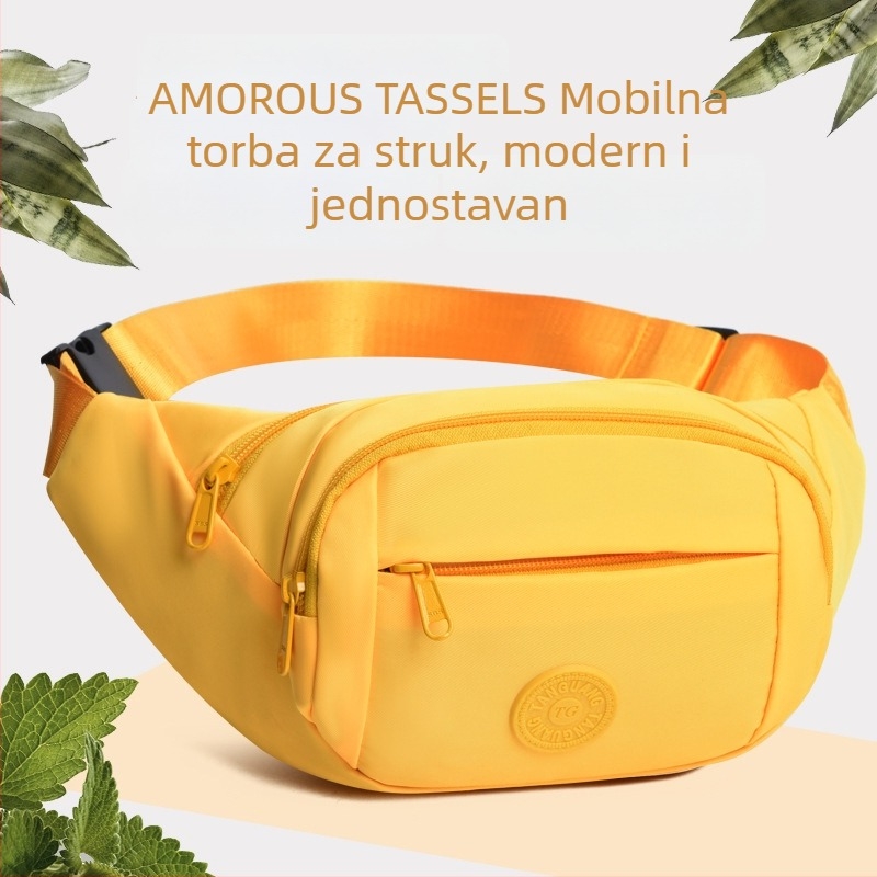 Ženska torbica oko struka preko ramena, velika zapremina, Oxford tkanina, zatvarač, unutarnja džep, podstava Oxford, proljeće 2025, marka Exploring the light