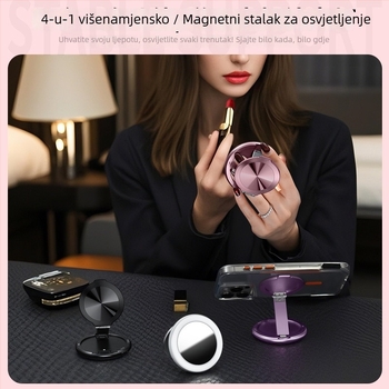 Sklopivi magnetski držač svjetla za selfie, 5V, ispod 10W, podesiva temperatura boje 2500–9900K, za selfie, kratke video zapise i prijenos uživo