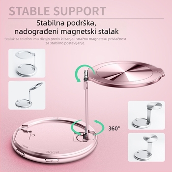 Sklopivi magnetski držač svjetla za selfie, 5V, ispod 10W, podesiva temperatura boje 2500–9900K, za selfie, kratke video zapise i prijenos uživo