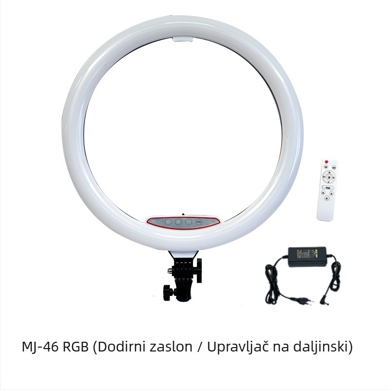 RGB LED kružno svjetlo za fotografiju, šminku i selfie – neprekidno podešavanje, svjetlo za livestream, modeli MJ26/MJ36/MJ46, snaga ispod 10W