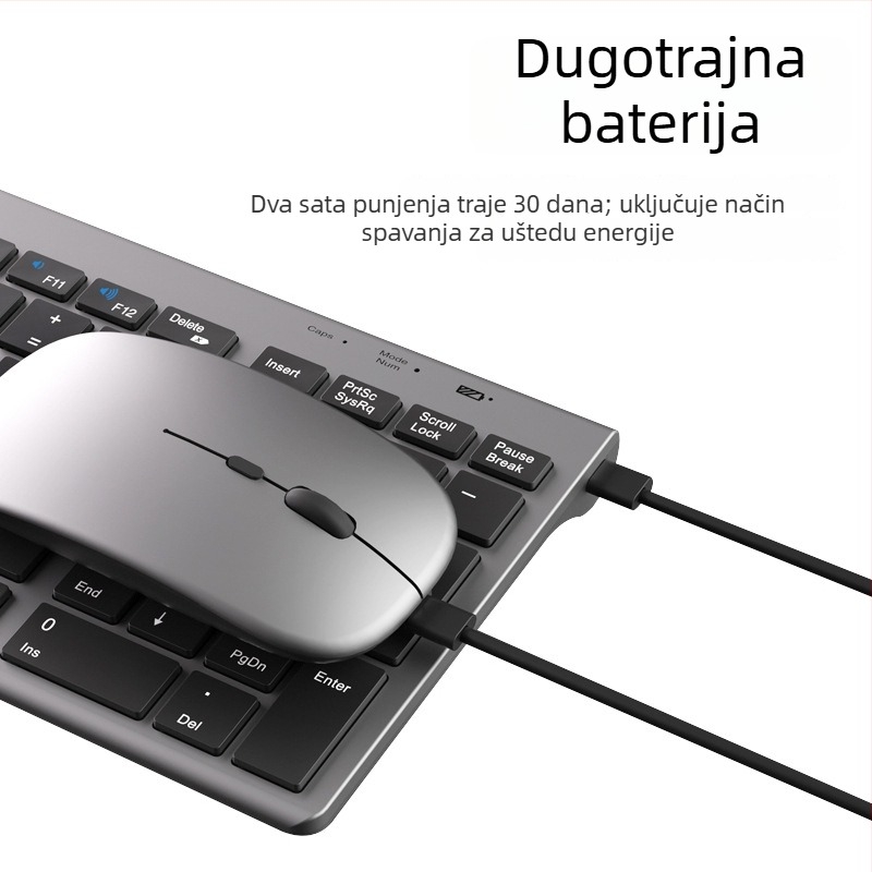 Bluetooth bežični set tipkovnice i miša, 1600 DPI, ergonomski, vodootporan, tri načina, model K007