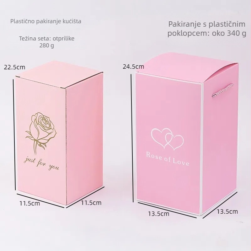 Umjetna ruža pod staklenom kupolom – stolna dekoracija, marka Xucheng; poklon za vjenčanja, rođendane, Božić, Dan majki i Dan zaljubljenih