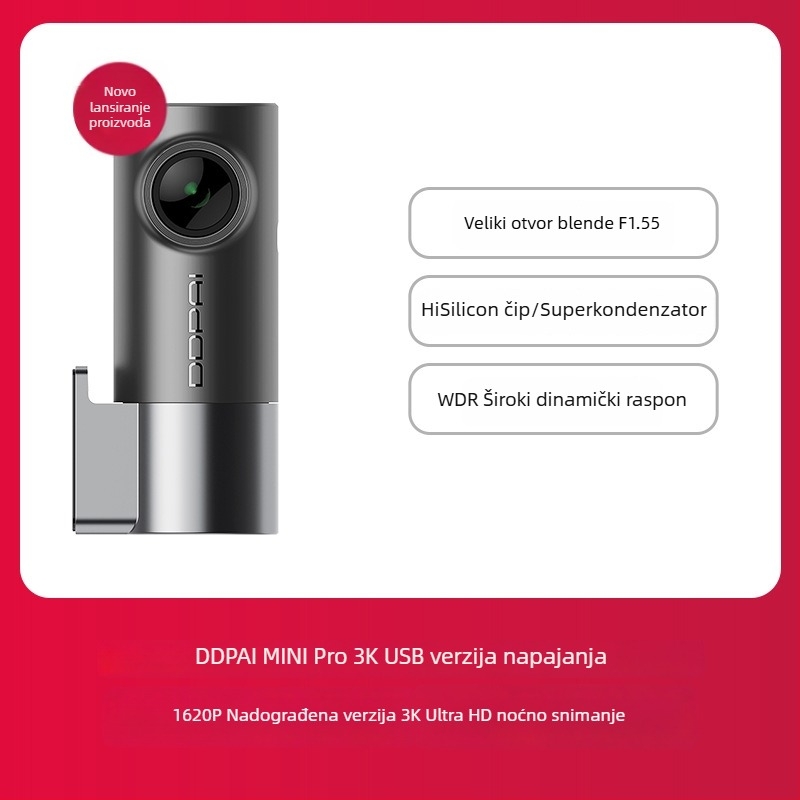 Auto kamera 2025 novi model, bežična, Ultra HD noćni vid, nadzor parkiranja, 24-satno snimanje