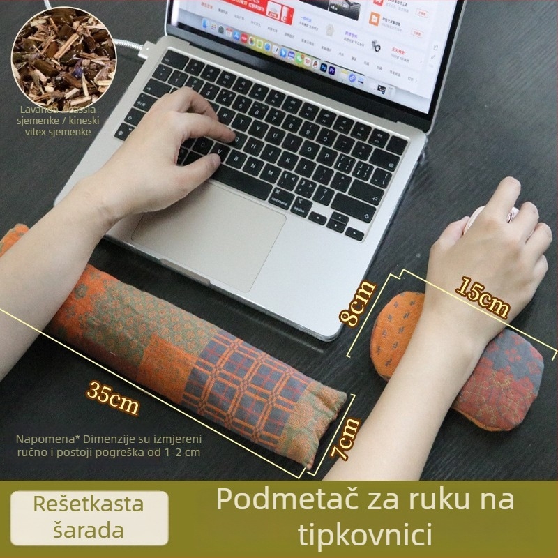 Podloga za zglob miša s Mugwortom i lavandom, platno, japanski minimalistički stil, podrška zgloba